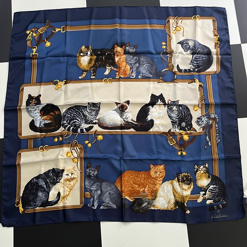 Brooks Brothers 100% silk cat scarf, new with tags